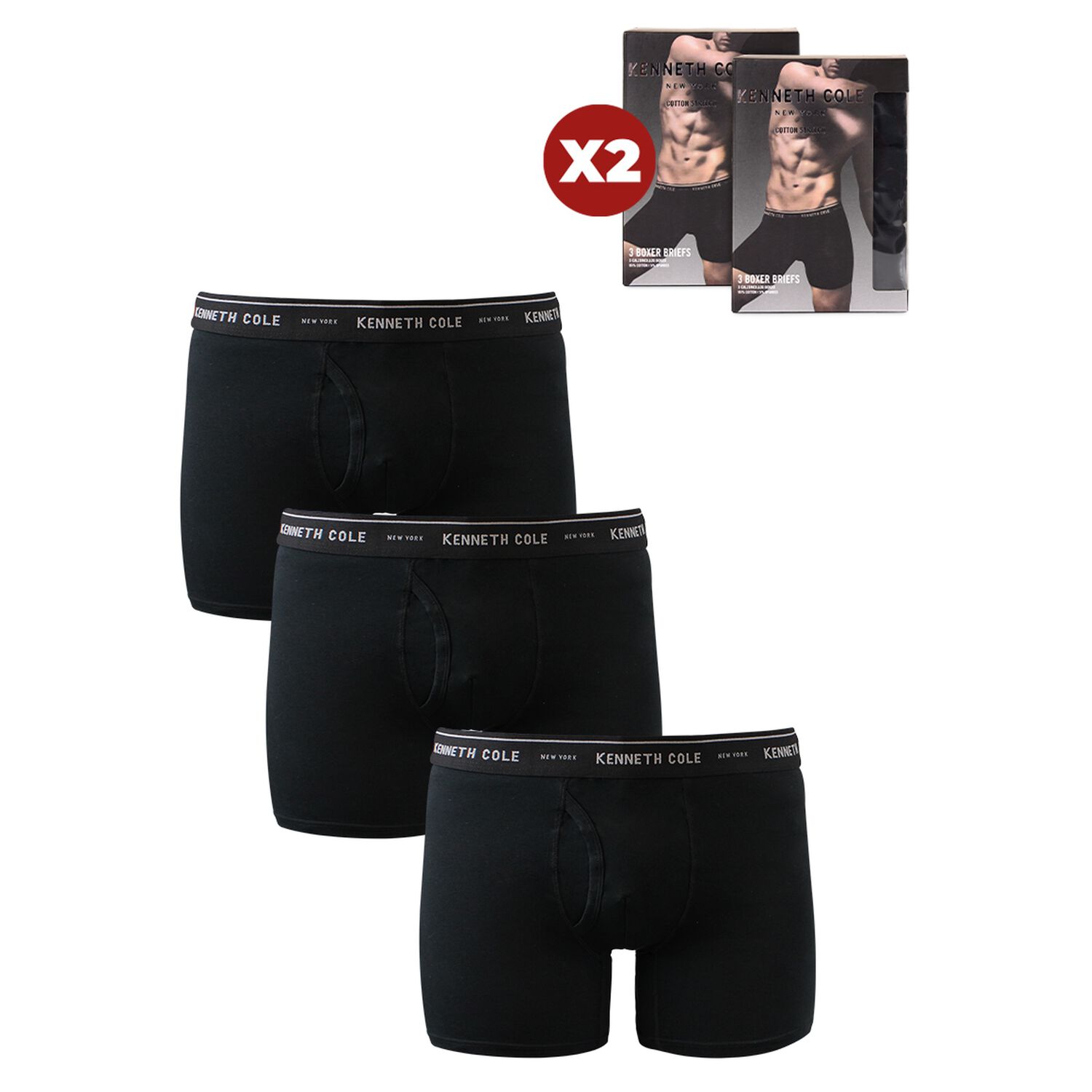 Pack 6 Boxer Talla Xl Negros Kenneth Cole image number 0.0