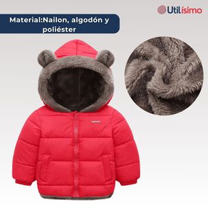 Parka Con Capucha Manga Larga Unicolor Ni&ntilde;o Y Ni&ntilde;a Jump Kids Red