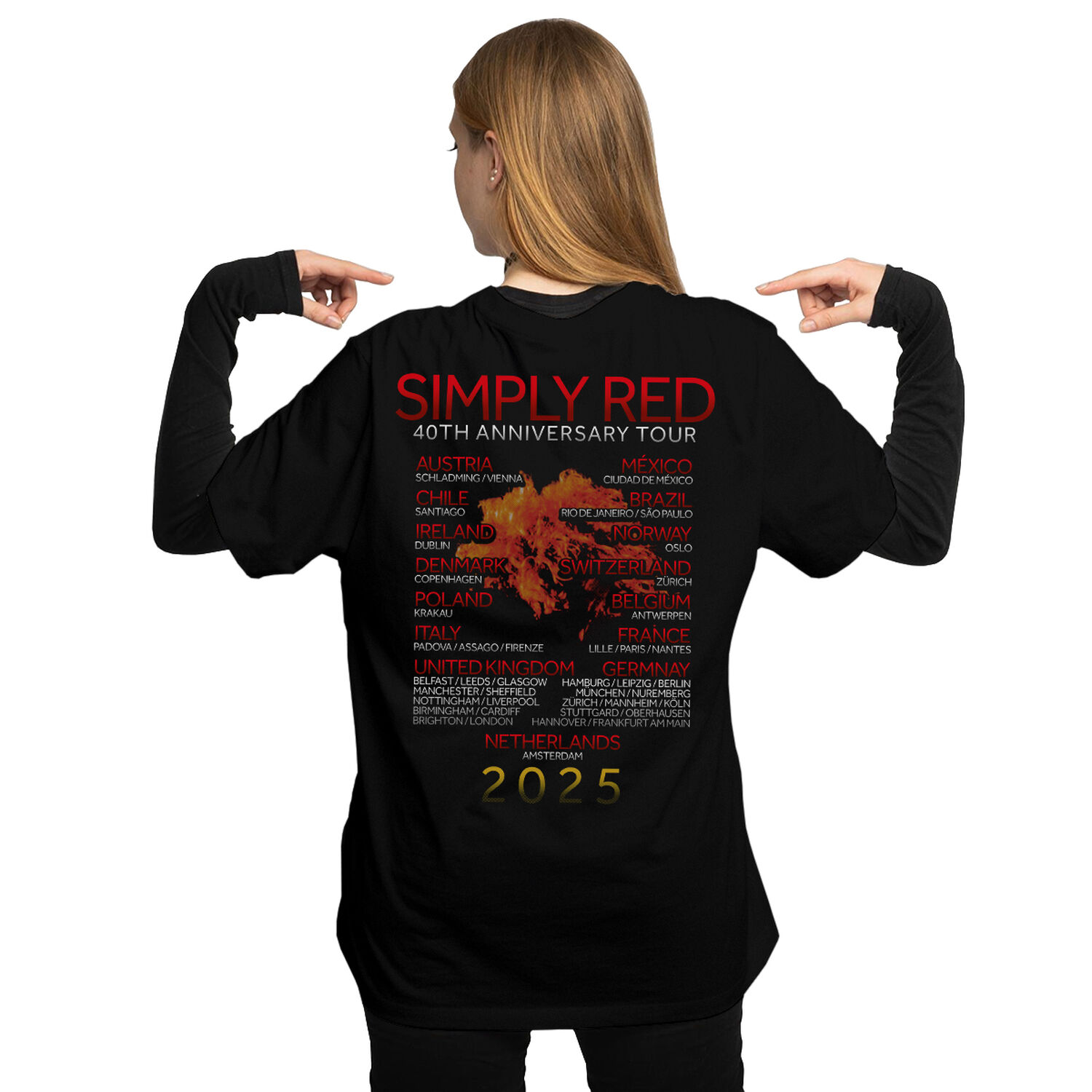 Polera Estampada 3d Simply Red 2025 Tour 40th Anniversary image number 3.0