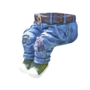 Maceta Decorativa Pantalones Jeans Flores Adorno Jardín