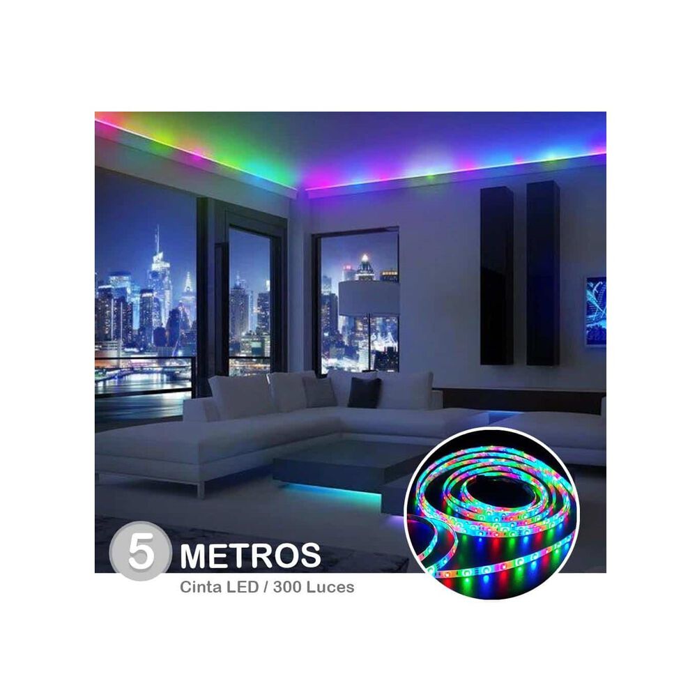 Kit Tira De Led Luz Cinta 5 Metros Rgb Control Remoto Ultra image number 1.0