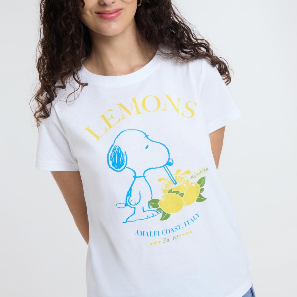 Polera Snoopy Manga Corta Cuello Redondo Mujer Freedom image number 4.0