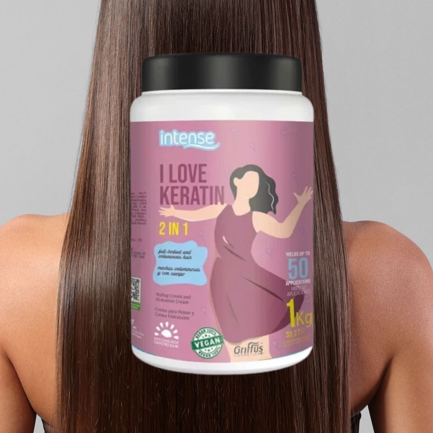 Mascara I Love Keratin 2 En 1 De 1kg Griffus image number 1.0