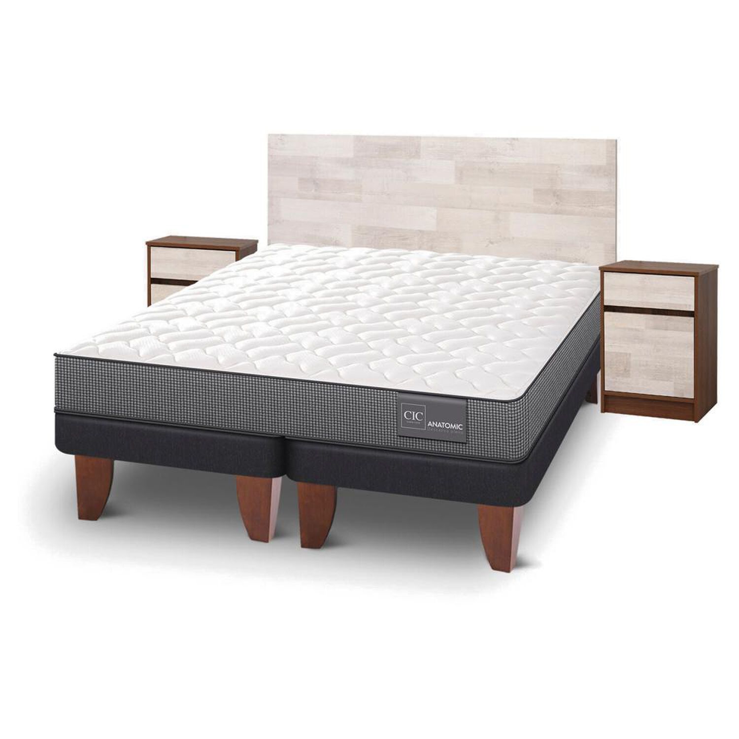 Cama Europea Cic Anatomic / King / Base Dividida + Set De Maderas image number 2.0