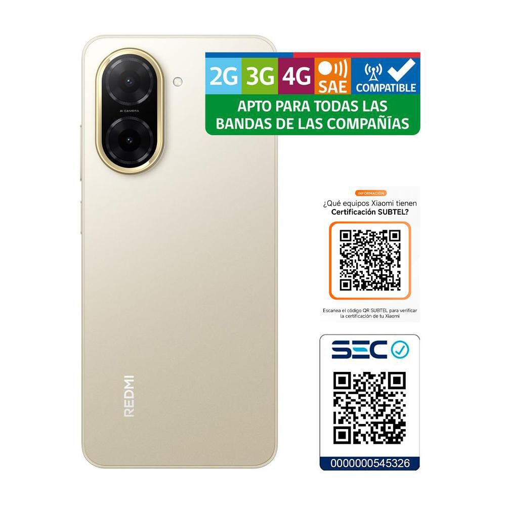 Smartphone Xiaomi Redmi A5 / 128 GB / Dorado / Liberado image number 7.0