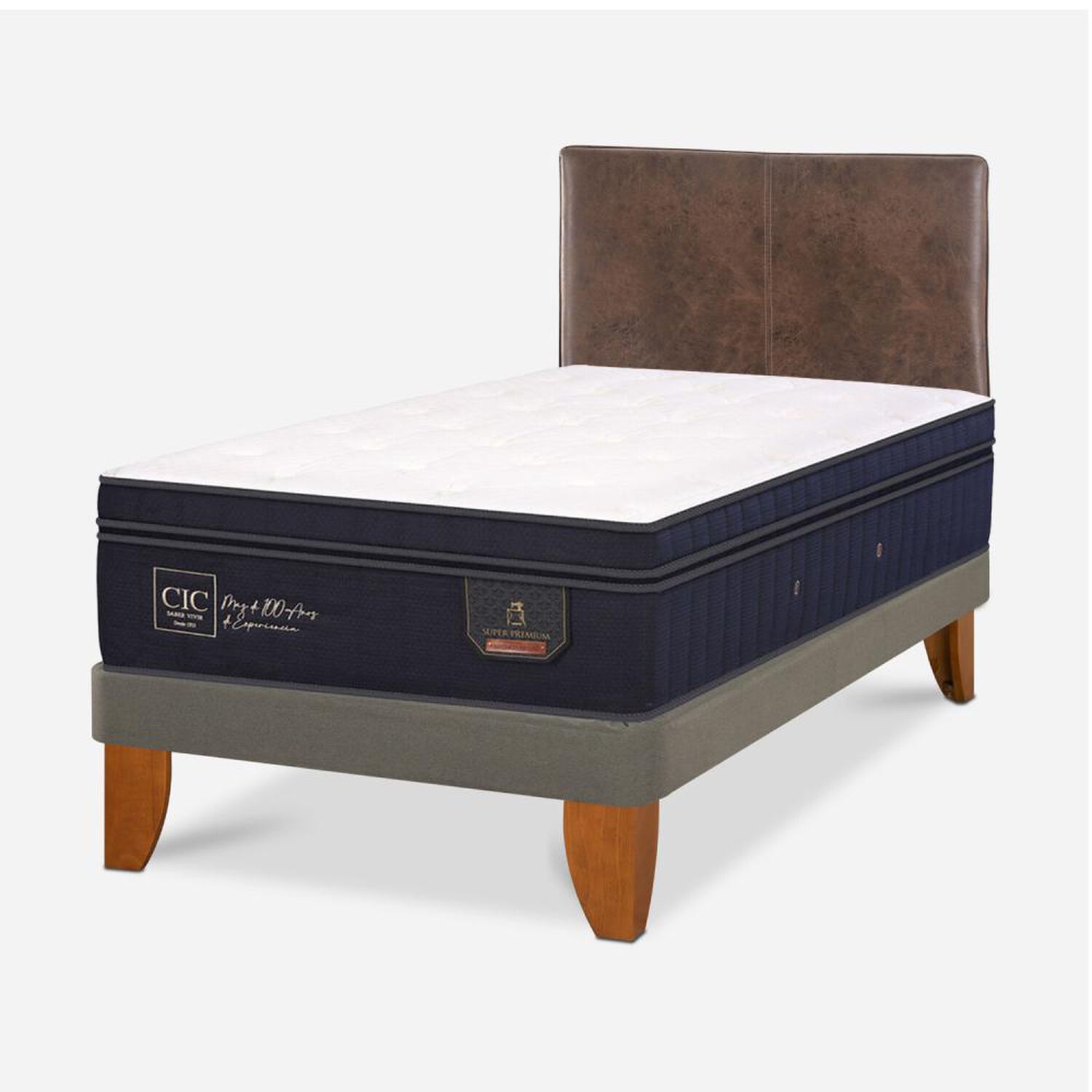 Cama Europea Cic Super Premium / 1.5 Plazas / Base Normal + Respaldo image number 2.0
