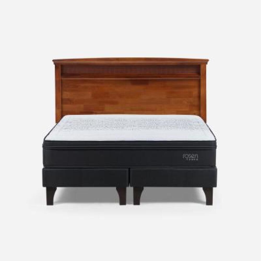 Cama Europea Rosen Tempo / 2 Plazas / Base Dividida + Respaldo Veneto image number 7.0