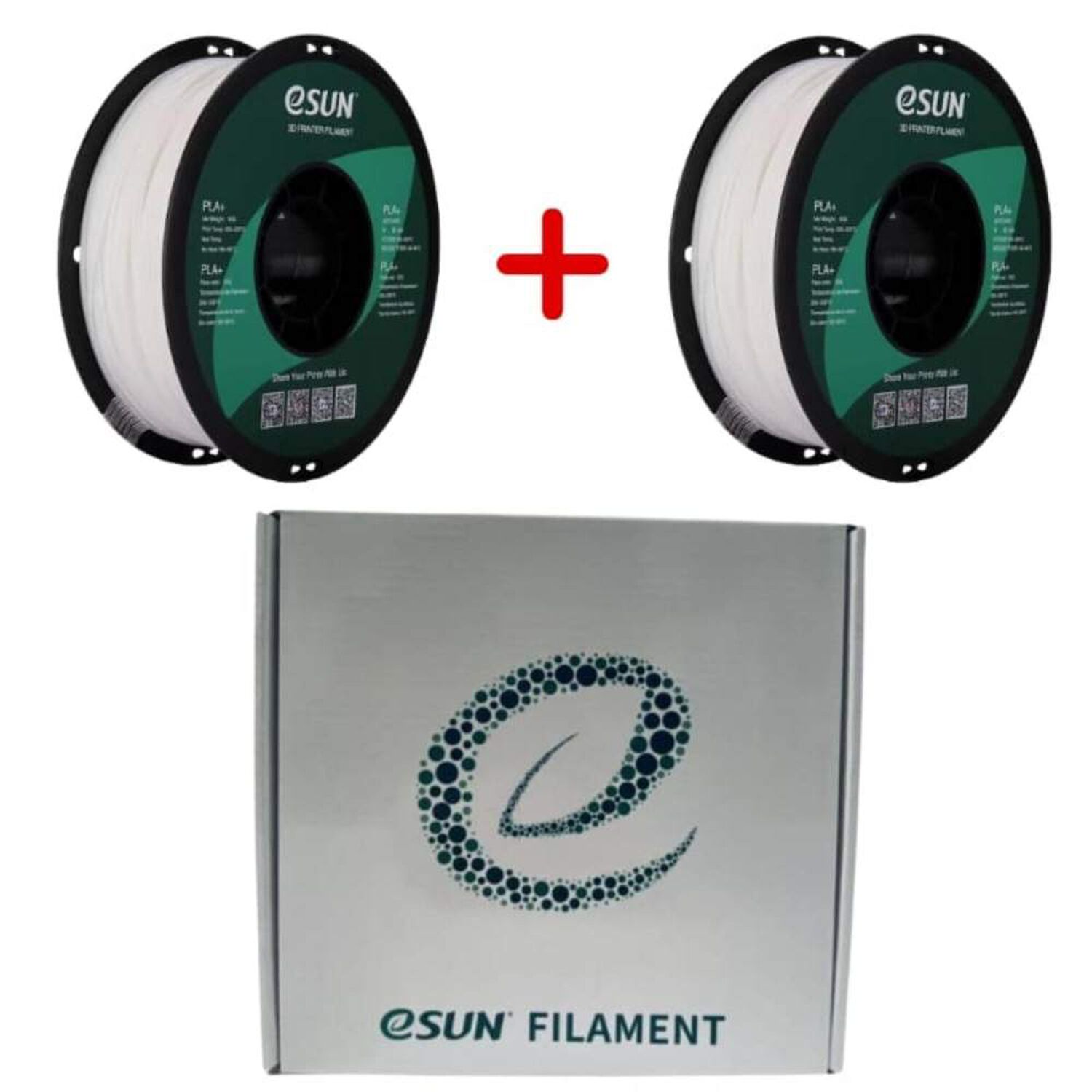 Pack 2 X Filamento Pla+ Blanco Invierno 1kg Esun image number 0.0