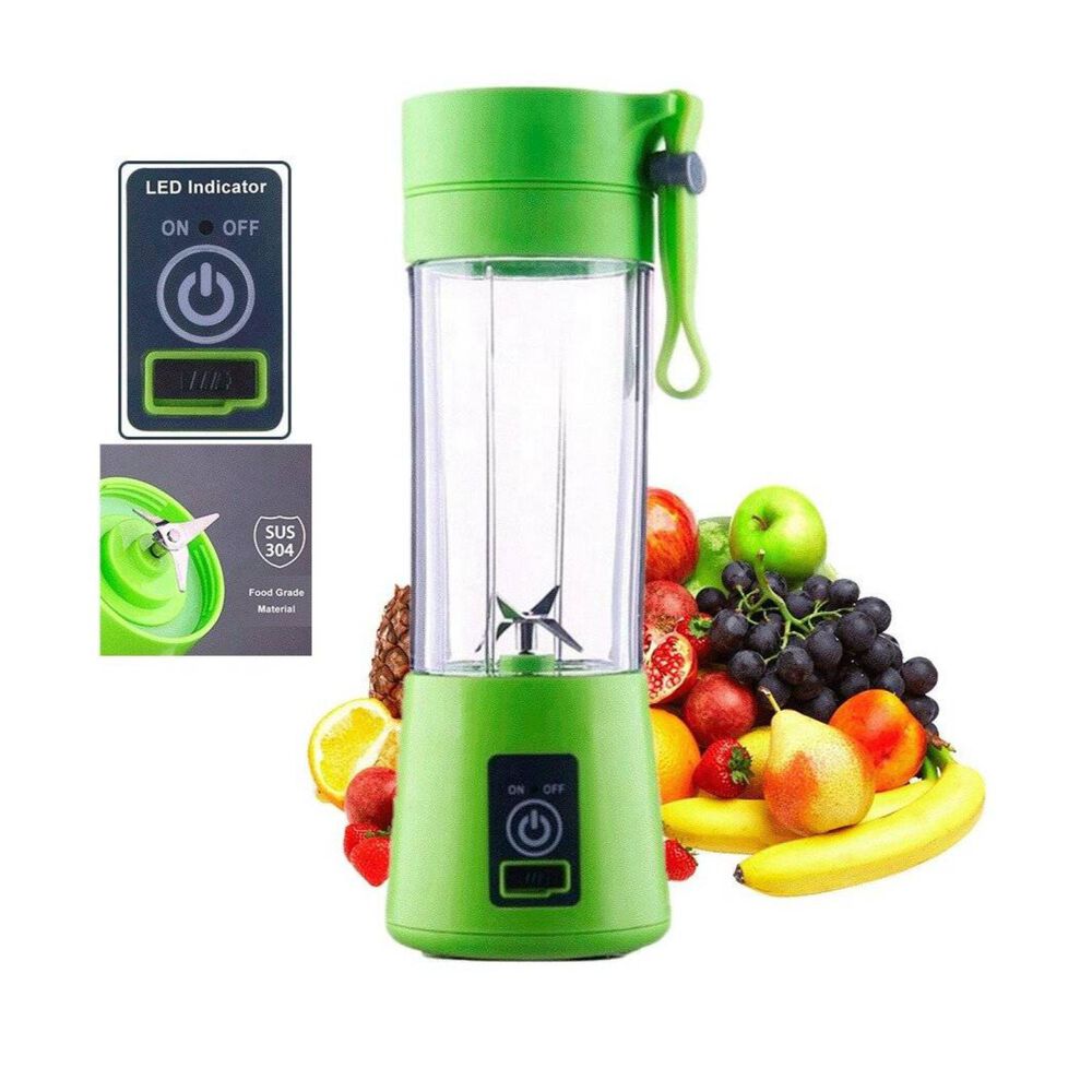 Juguera Licuadora Batidora Jugos Portatil Recargable Usb Verde image number 3.0