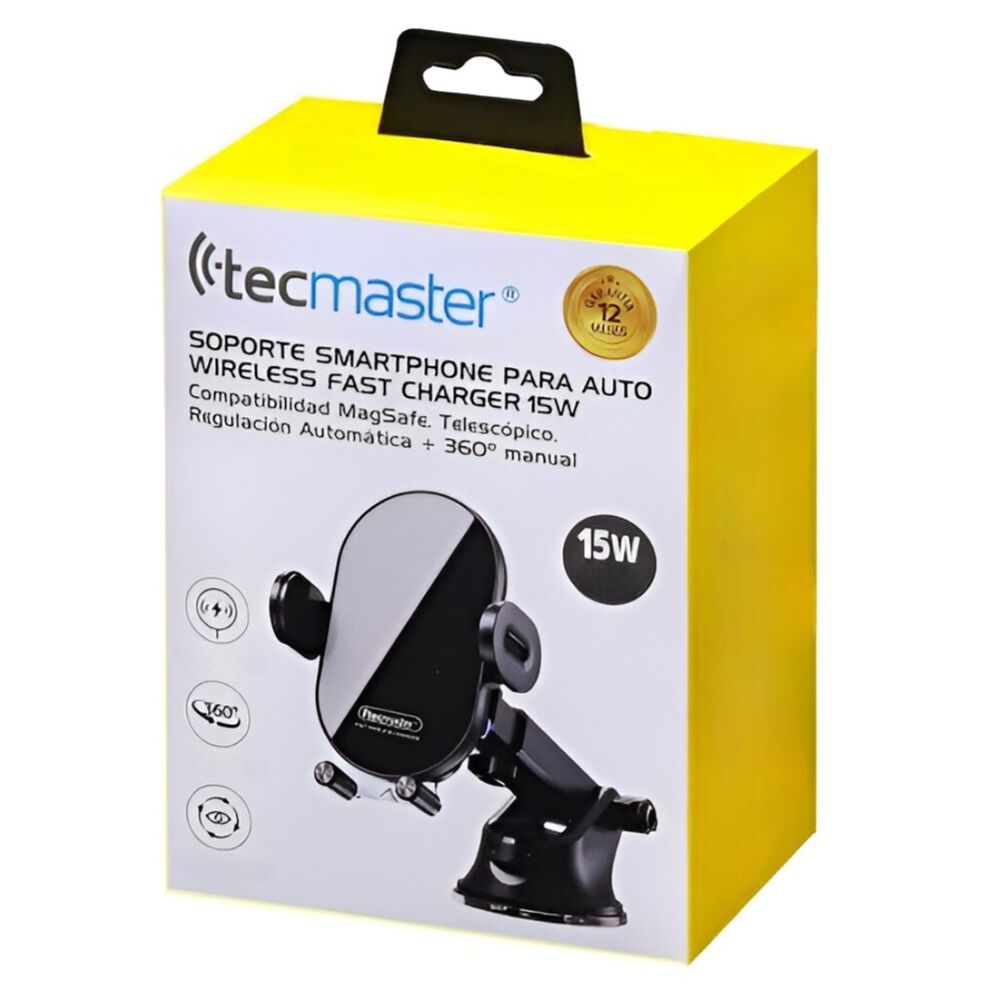 Soporte De Auto Con Carga Inal&aacute;mbrica 15w Tecmaster Tm200543 image number 5.0