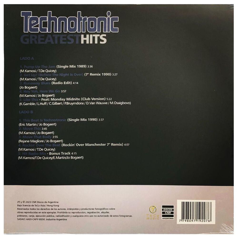 Technotronic - Greatest Hits | Vinilo image number 1.0