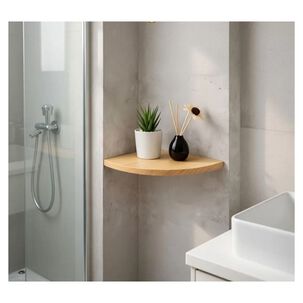 Repisa Esquinera Flotante Decorativa Madera Clara 45cm