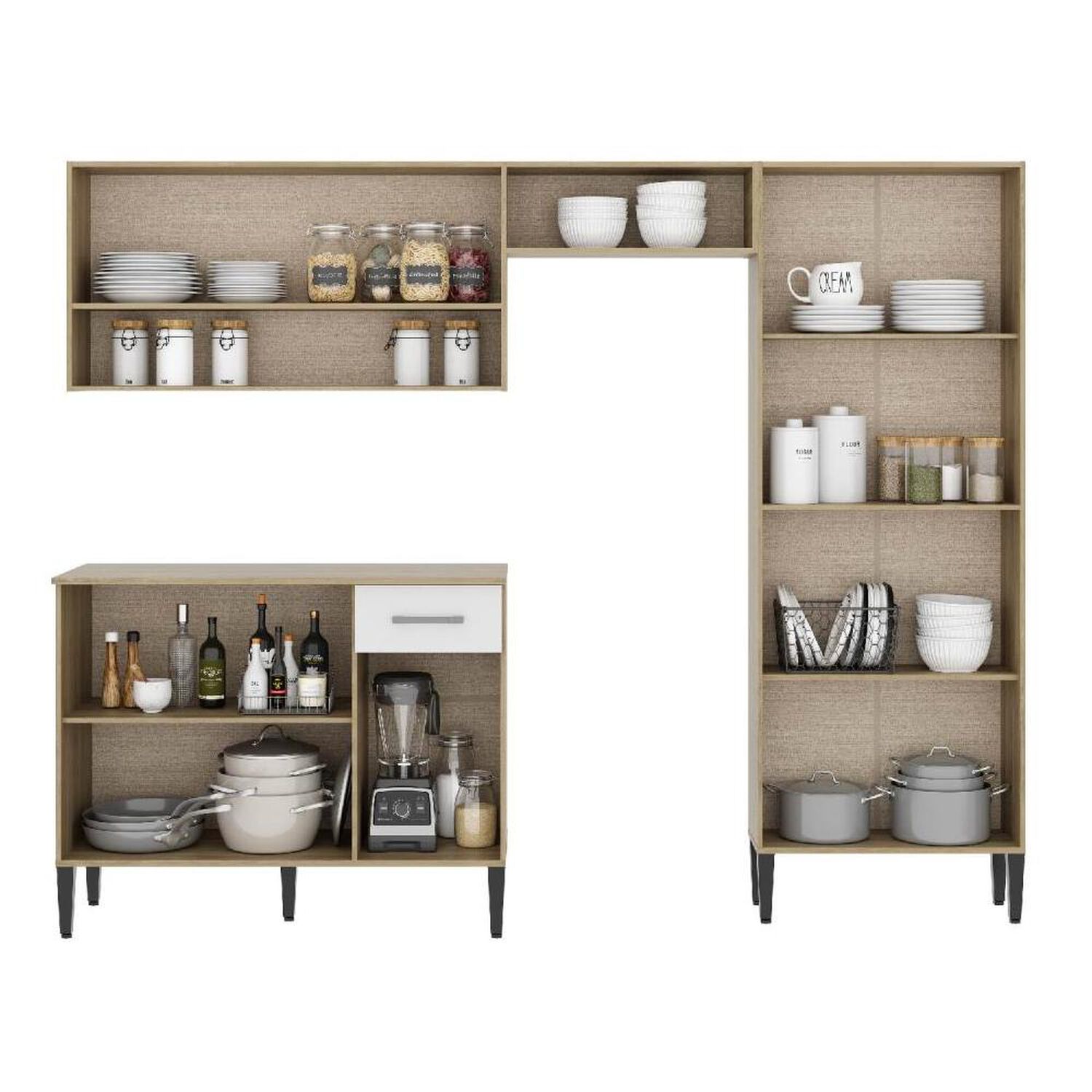 Mueble De Cocina Roca Arizona 4 M&oacute;dulos Blanco-oak image number 3.0