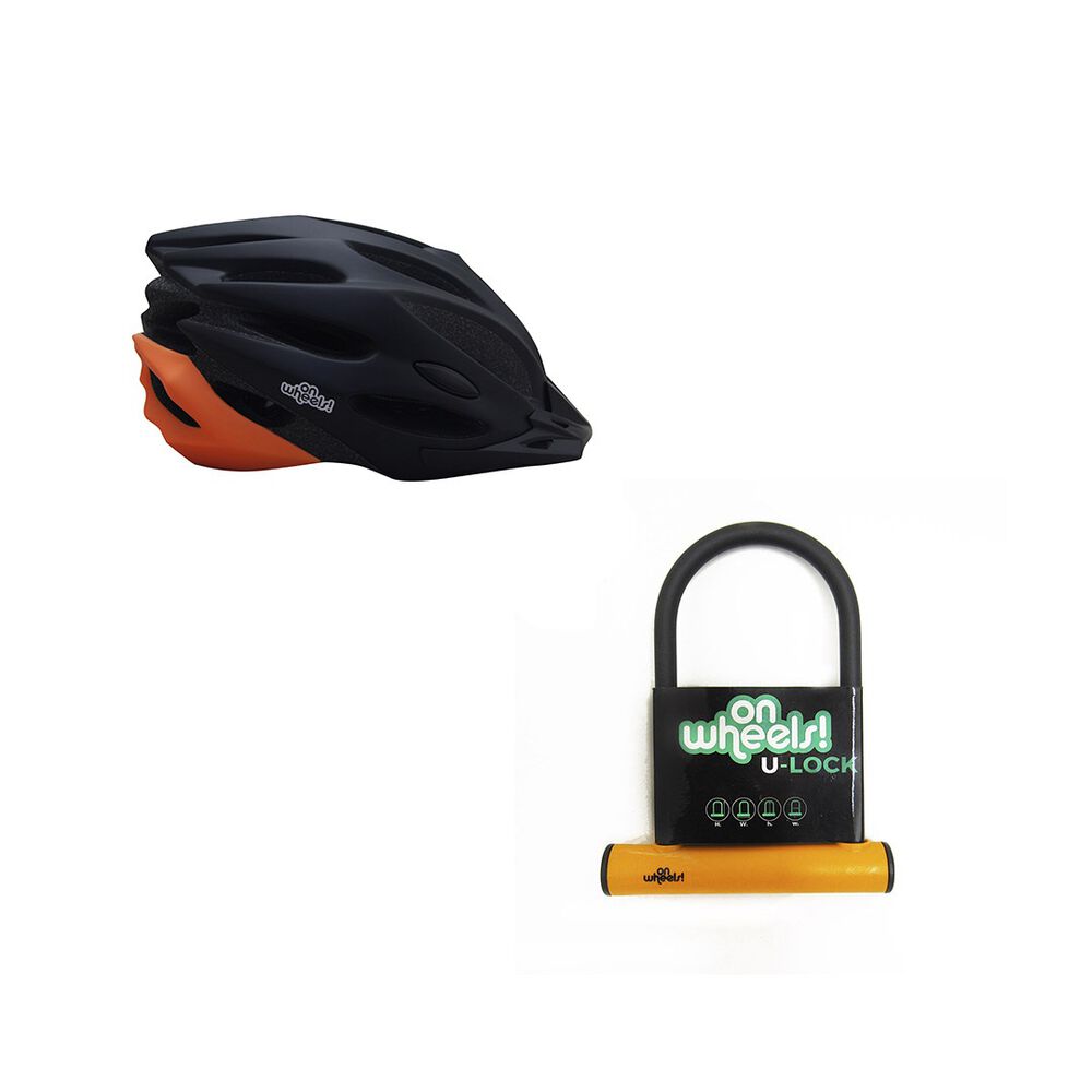 Casco On Wheels Sport De Bicicleta Con Candado Naranja image number 0.0