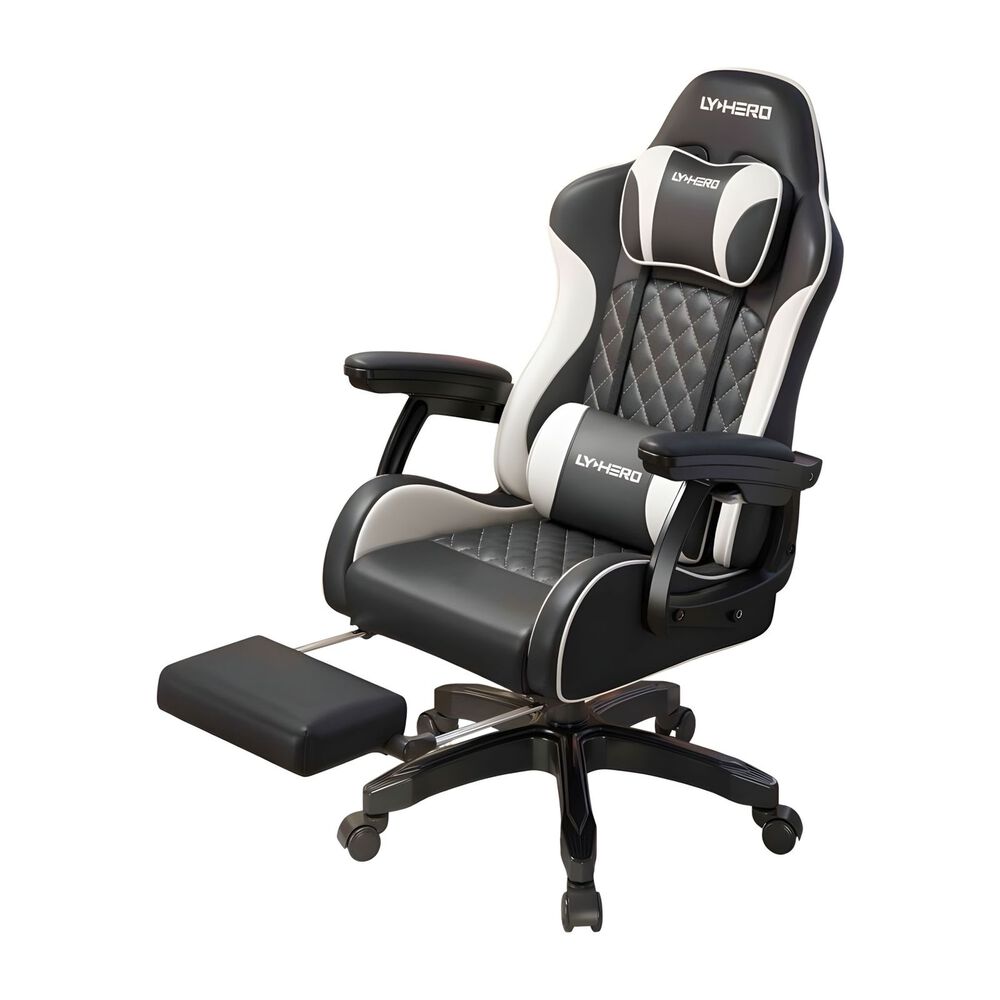 Silla Gamer Ergon&oacute;mica Reclinable Con Reposapies Negra image number 8.0