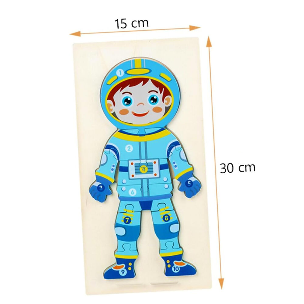 Puzzle Rompecabezas De Madera Encaje Didactico Profesiones image number 1.0