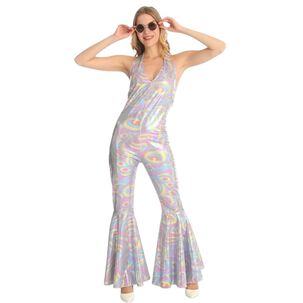 Disfraz Completo Mujer Onda Disco Retro Fiesta Tem&aacute;tica A&ntilde;os 80 Traje Halloween Adulto Mujer