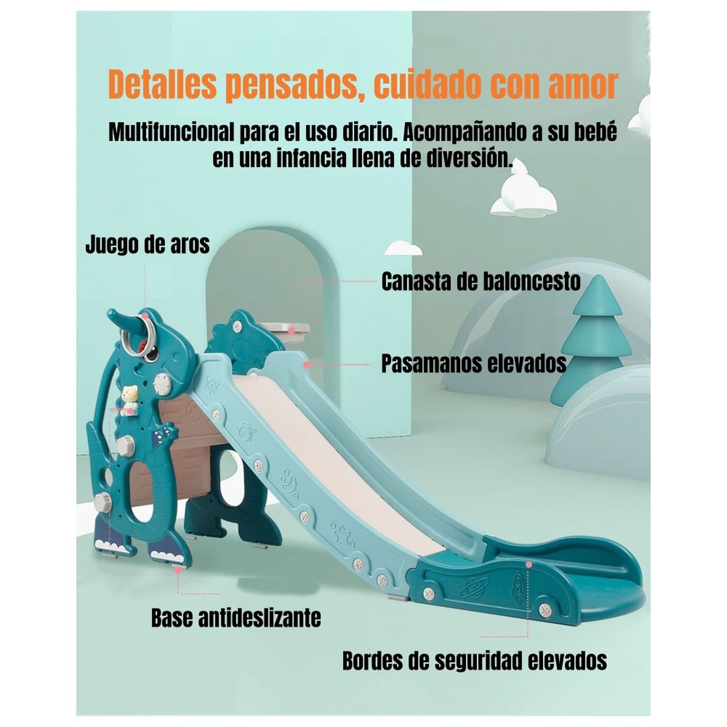 Resbal&iacute;n Infantil Plegable Top Amarillo 1-6 A&ntilde;os Lubabycas image number 5.0