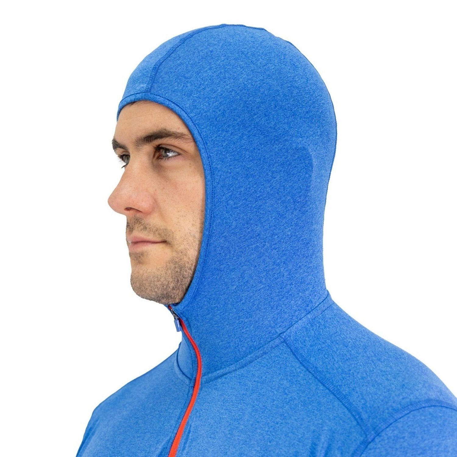 Polera Dry Fit Hw Spx C/ Gorro Manga Larga Hombre Blue image number 4.0