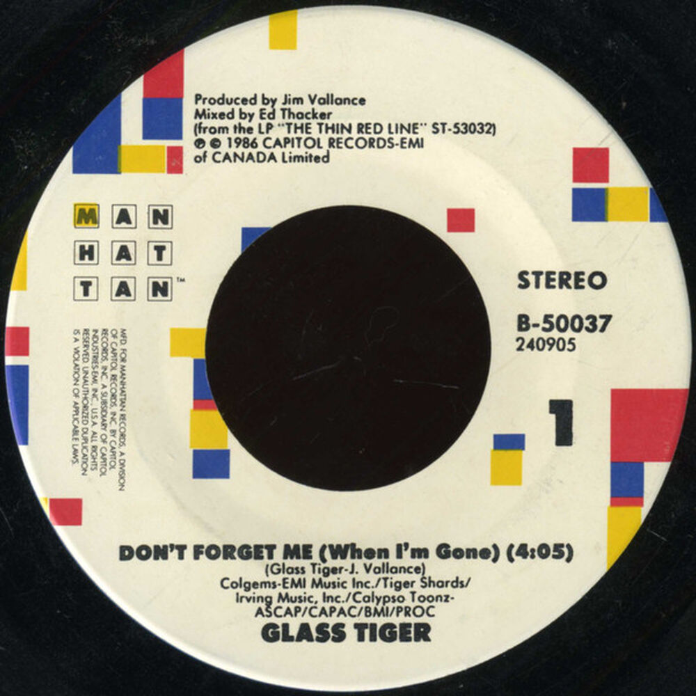 Glass Tiger - Don't Forget Me (when I'm Gone) | 7" Single Vinilo Usado image number 2.0