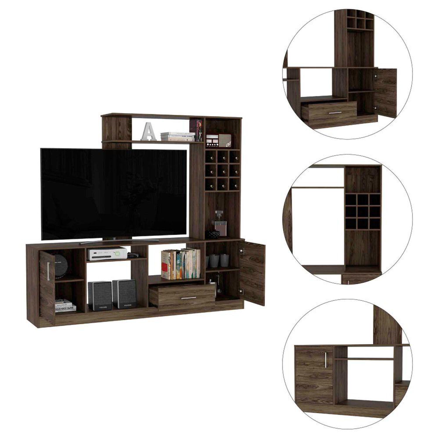 Estante Tv 60" Con Bar Kava Beijing - Rovere Tuhome image number 5.0