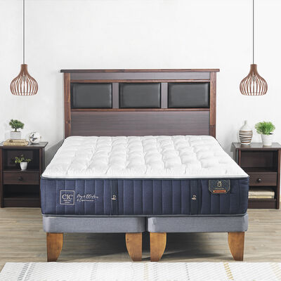 Cama Europea Cic Premium / 2 Plazas / Base Dividida + Set de Maderas Argos