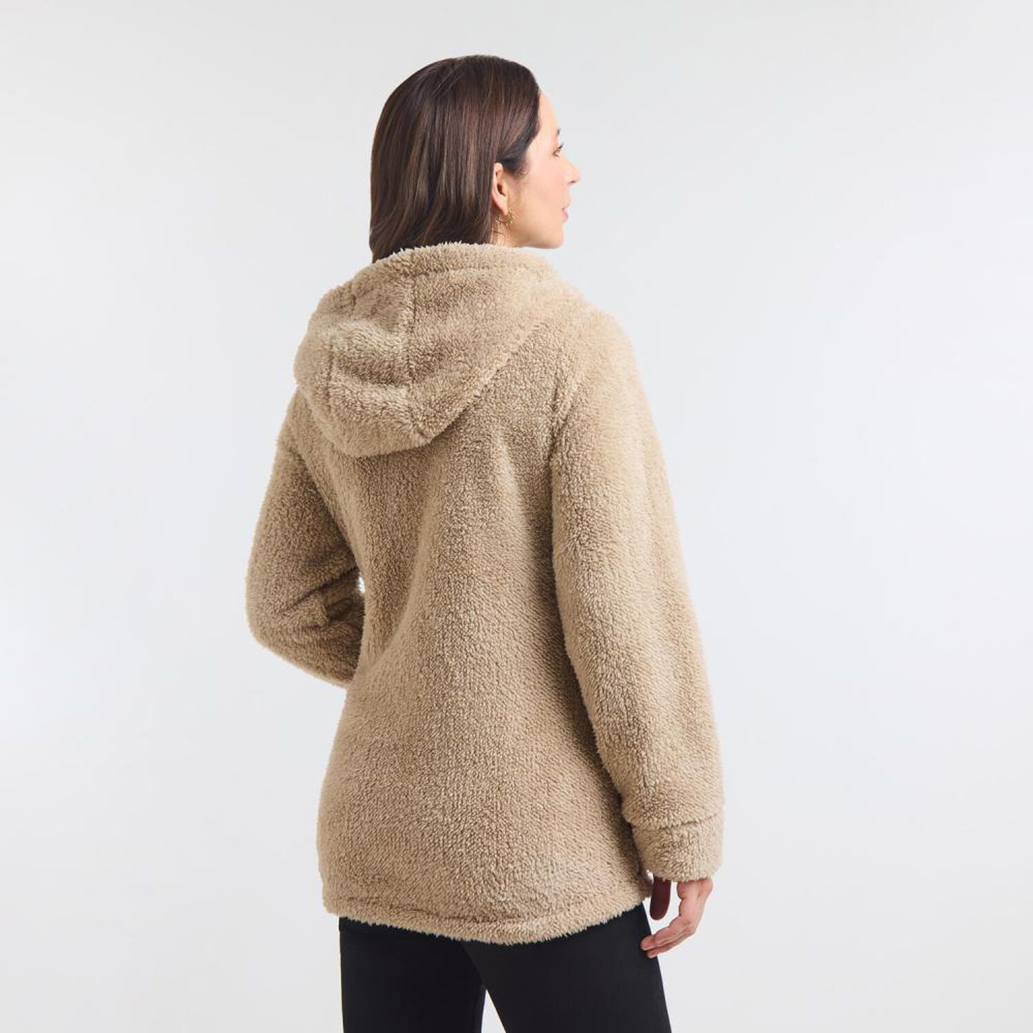 Poler&oacute;n Bonded Regular Cuello Alto Con Capucha Mujer Geeps image number 3.0