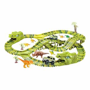 Pista Dinosaurio Jurassic Jungla Armable Flexible 140 Pcs