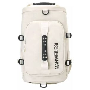 Bolso De Viaje Impermeable Mochila Multiusos Hombro Gimnasio. Crema