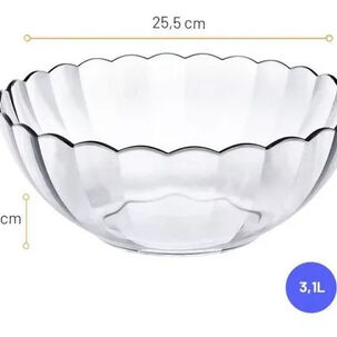 1 Bowl Bella Vidrio Templado Transparente 3,1litros Marinex