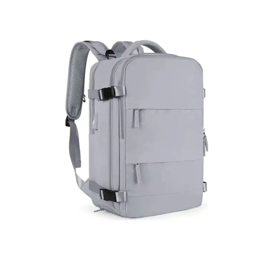Mochila De Viaje Impermeable Gris Liso image number 2.0