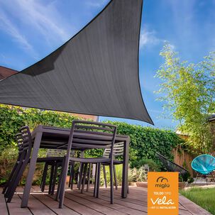 Toldo Vela Triangular Color Marengo + Kit De Instalación Miglú