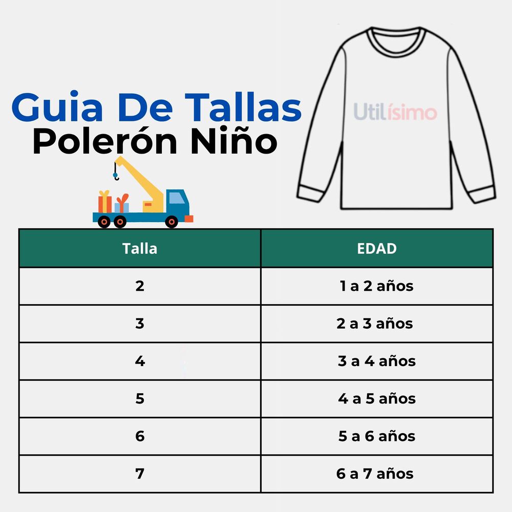 Polerón Algodón Cuello Redondo Niño Azul Claro Grúa image number 2.0