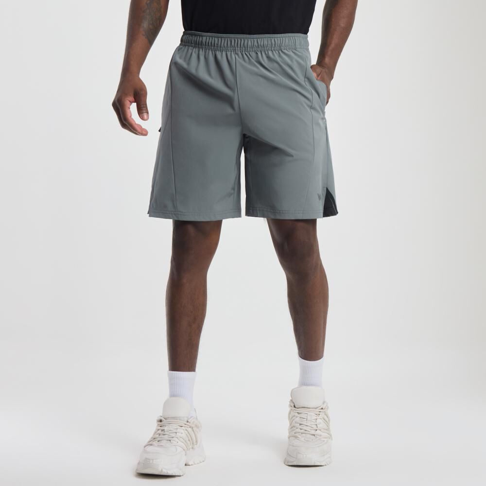 Short Deportivo Liso Tiro Medio Regular Hombre Wetland image number 0.0