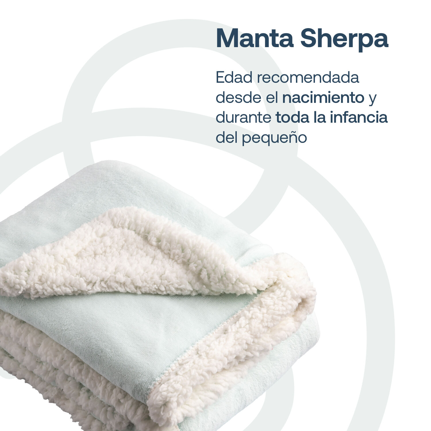 Manta Sherpa Bebe Hipoalerg&eacute;nica 91*127 Cm Celeste Bebesit image number 1.0