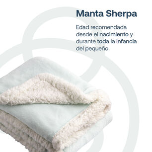 Manta Sherpa Bebe Hipoalerg&eacute;nica 91*127 Cm Celeste Bebesit