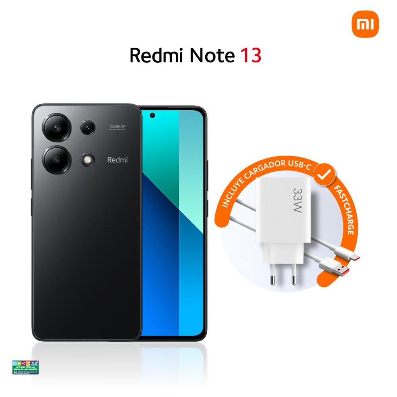 Smartphone Xiaomi Redmi Note 13 Negro / 256 GB / Liberado image number 1.0