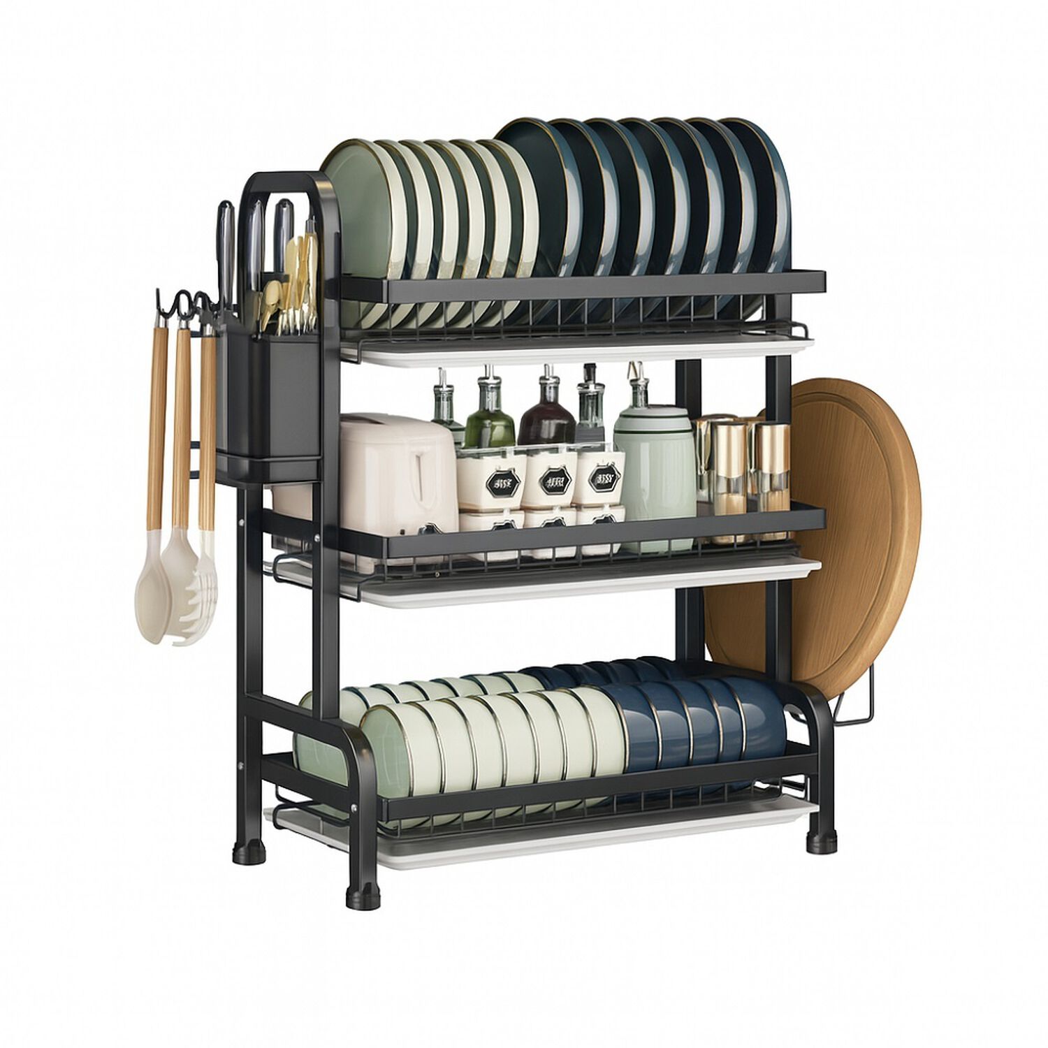 Secador Escurridor Organizador De Platos 3 Niveles Cocina image number 0.0