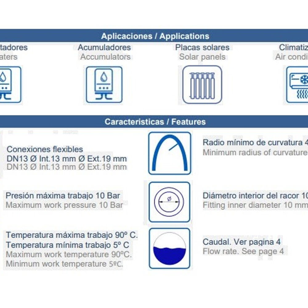 Conexión Flexible Geflex Dn13 3/4" 30cm Genebre image number 6.0
