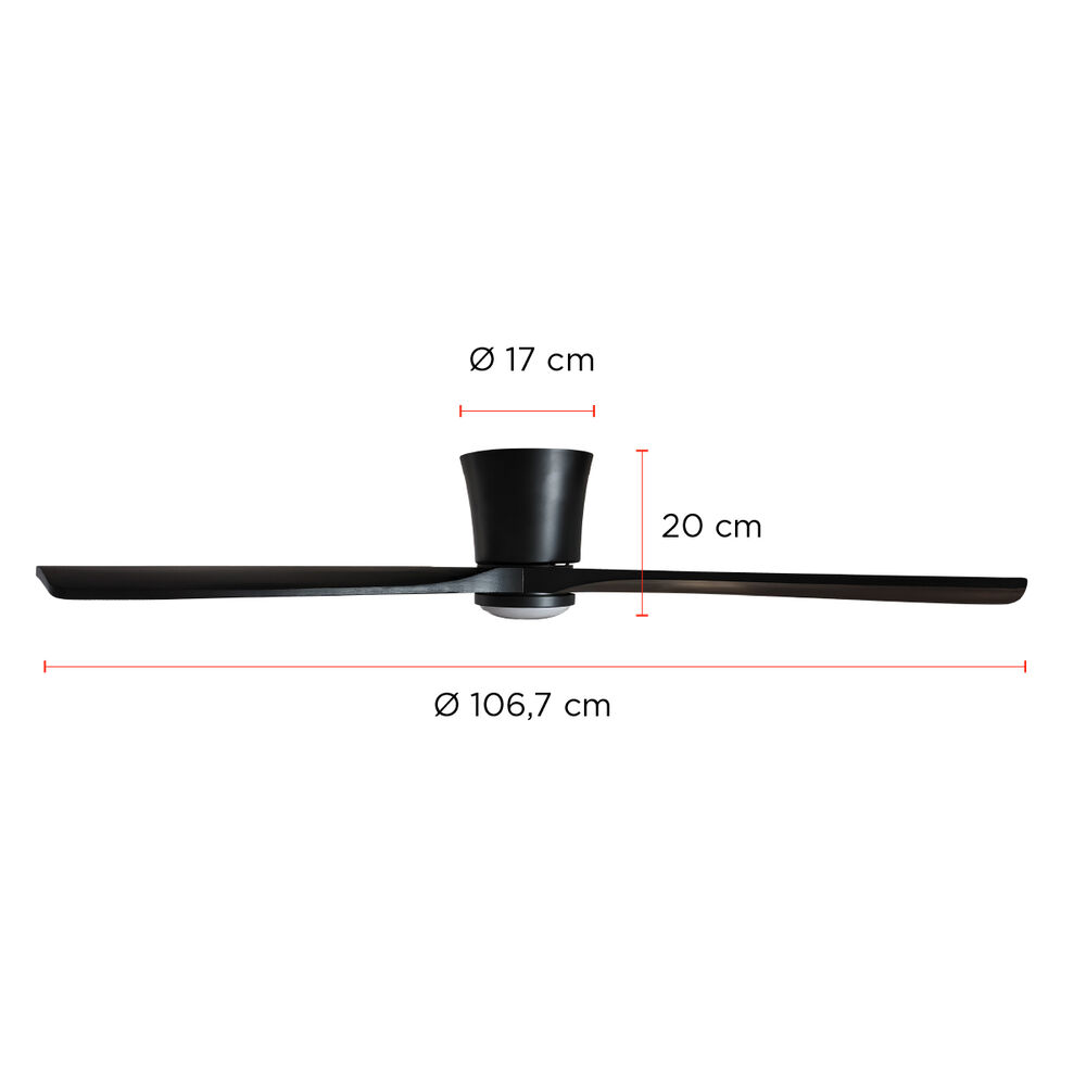 Ventilador De Techo Faro Negro Con Luz Led 3 Colores 42 Primaterm image number 1.0