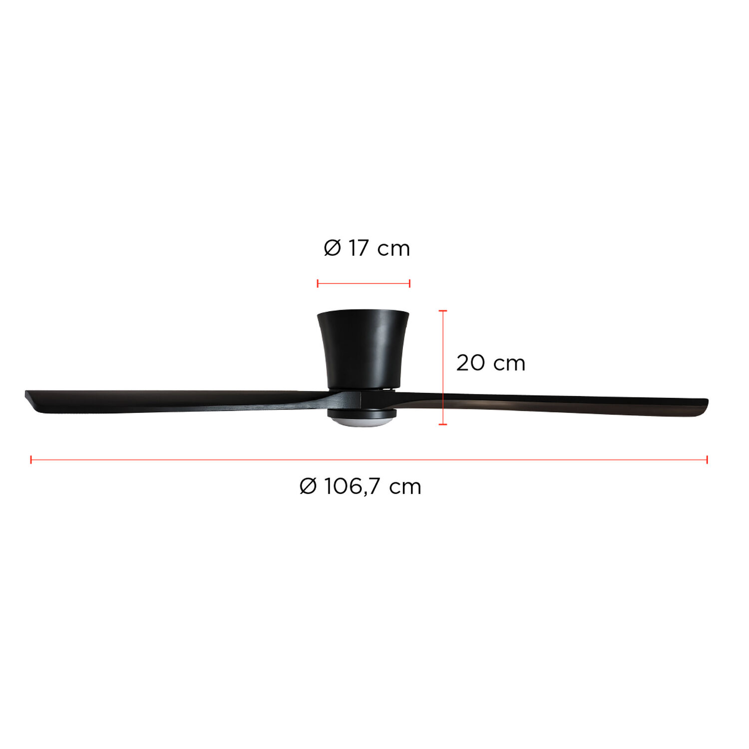 Ventilador De Techo Faro Negro Con Luz Led 3 Colores 42 Primaterm image number 1.0