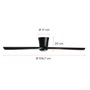 Ventilador De Techo Faro Negro Con Luz Led 3 Colores 42 Primaterm