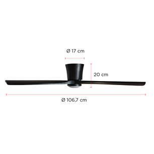 Ventilador De Techo Faro Negro Con Luz Led 3 Colores 42 Primaterm