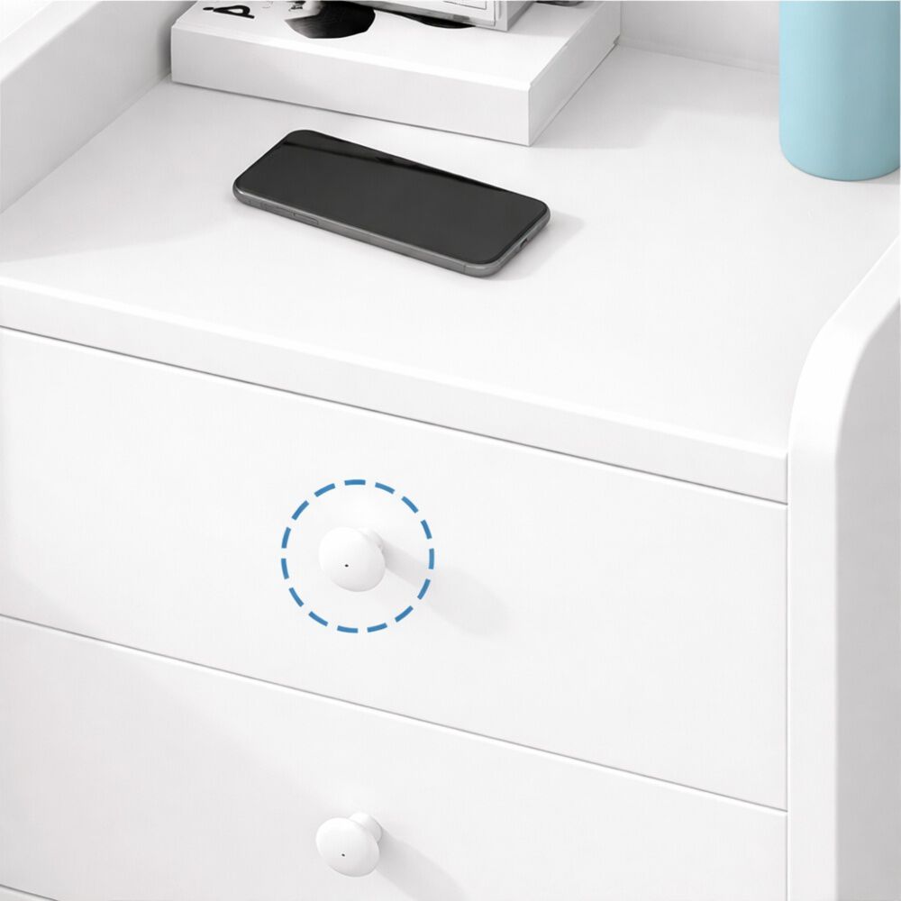 Velador Mesa De Noche Moderna Con 2 Cajones image number 5.0