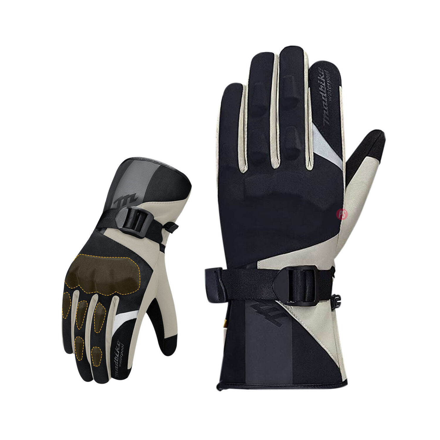 Guantes Para Moto T&eacute;rmicos Con Protecci&oacute;n Nudillos Beige - Ps image number 2.0