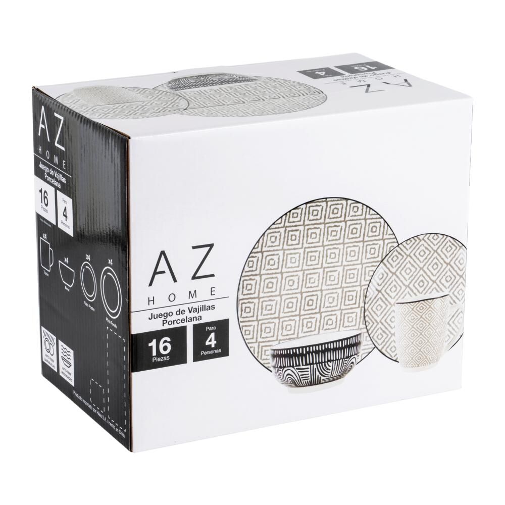 Juego De Vajilla Azhome Rombos / 16 Piezas / 4 Personas image number 2.0