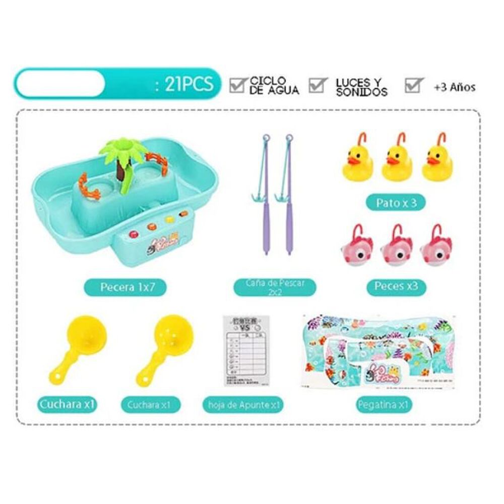 Juguetes De Pesca Con Iluminación Y Música Para Niños Niñas - Azul image number 2.0