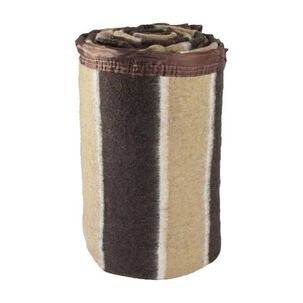 Frazada Andes Listada 1.5 Plaza Caf&eacute; Beige