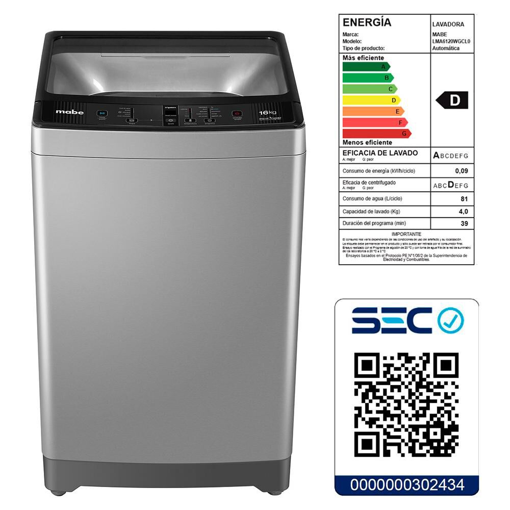 Lavadora Mabe LMA6120WGCI0 / 16 Kilos en Oferta | Hites.com