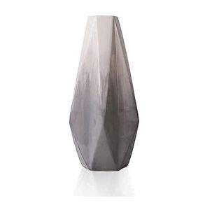 Set 2 Jarrones Geométricos De Cerámica Gris